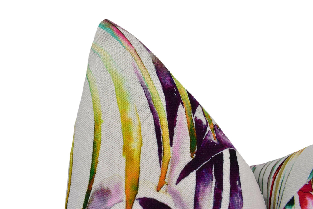 Harlequin - Paradise - Papaya / Flamingo / Apple - Dynamic Energetic Exotic Floral Designer Cushion Cover - Luxury Throw Pillow - Handmade.