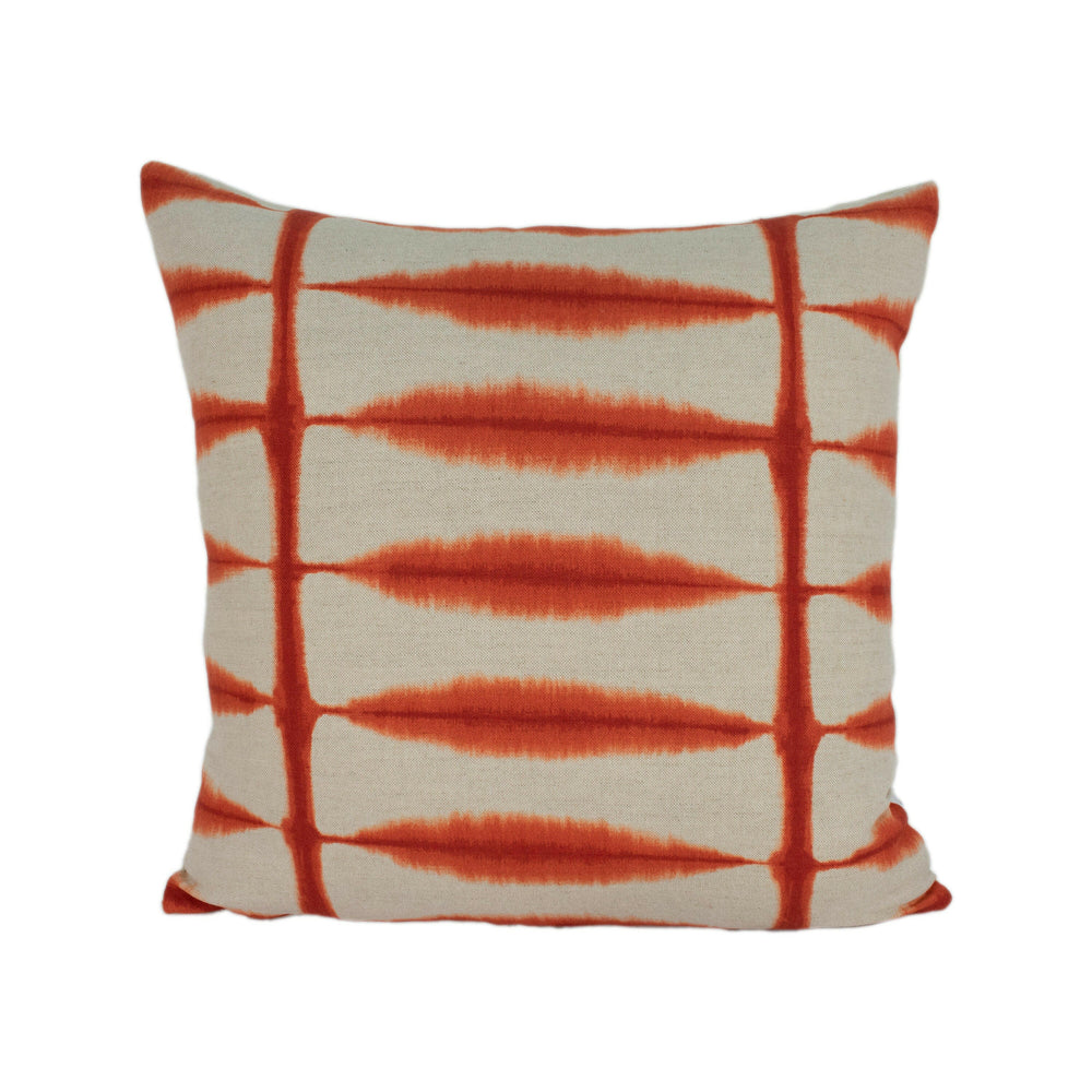 Scion - Shibori - Chilli / Linen - Ancient Japanese Shibori Technique Cushion Cover - Handmade Throw Pillow Designer Home Decor.
