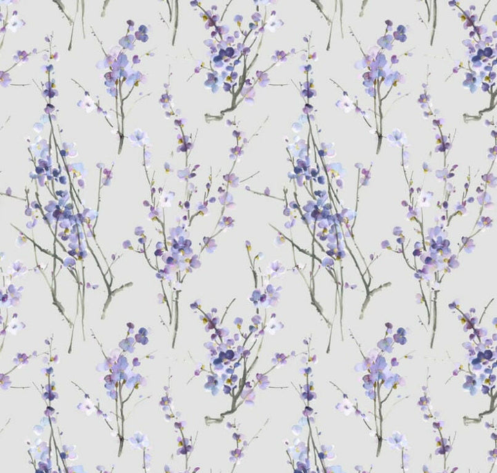 Voyage - Seville - Violet / Stone - Beautiful Japanese Cherry Blossom Cushion Cover - Handmade Throw Pillow Designer Home Decor.