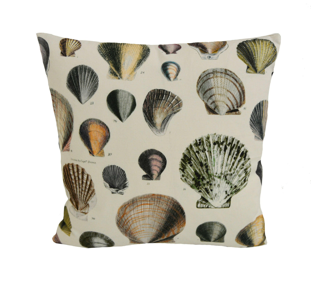 Designers Guild - John Derian - Captain Thomas Browns Shells - Oyster - Cushion Cover Throw Pillow Designer Home Decor.