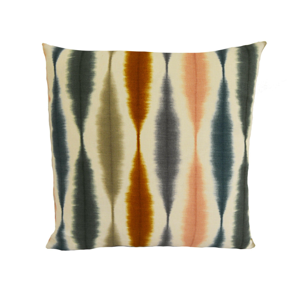 Scion - Usuko - Olive / Ginger / Teal  - Japanese and Ikat Inspired Cushion Cover - Handmade Throw Pillow Designer Home Decor.