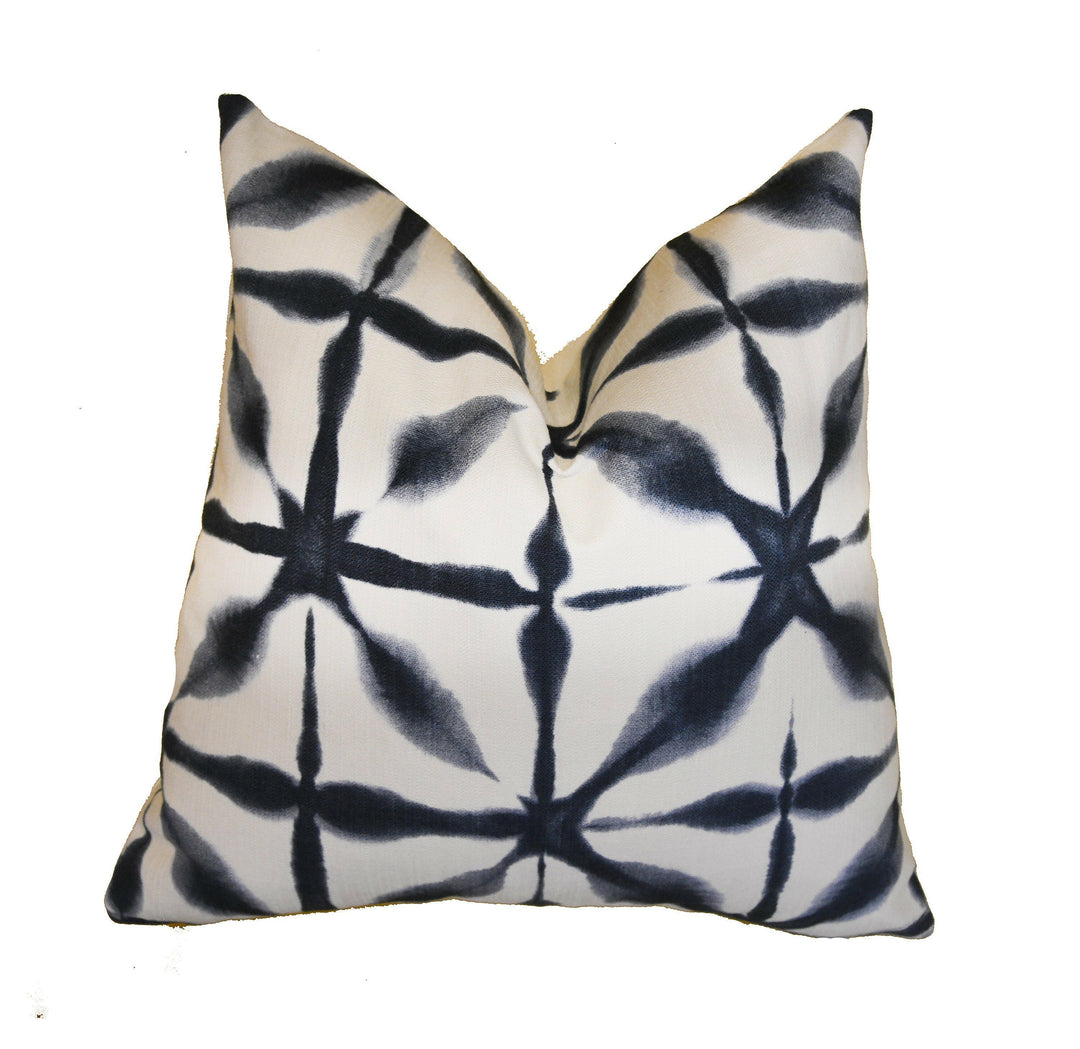 Schumacher - Andromeda - Indigo - Traditional Japanese Shibori Designer Cushion Cover - Handmade Throw Pillow - Designer Home Decor.