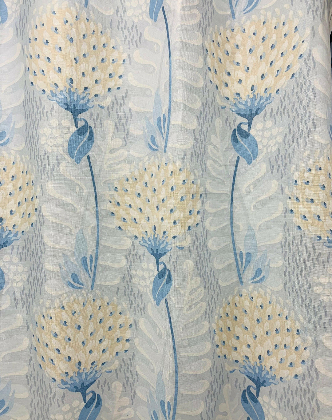 Thibaut - Anna French Fabric - Tiverton  - Spa Blue  Made to Measure Curtains - draper panels.