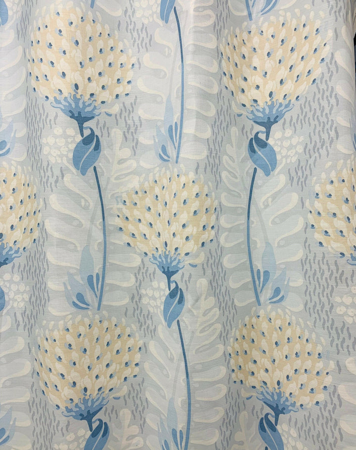 Thibaut - Anna French Fabric - Tiverton  - Spa Blue  Made to Measure Curtains - draper panels.