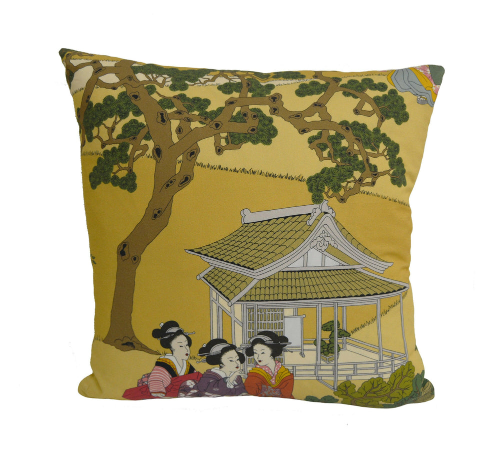 Manuel Canovas - Geishas - Epice - Intricate Japanese Garden Designer Cushion Cover - Handmade Throw Pillow - Designer Home Decor.
