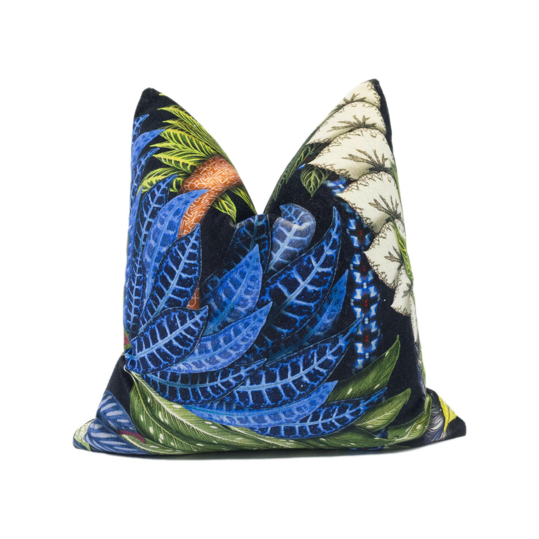 Designers Guild x Christian Lacroix - Belorizonte Soft - Jais - Bold Jungle Floral Cushion Cover - Designer Velvet Pillow Cover - Calathea.