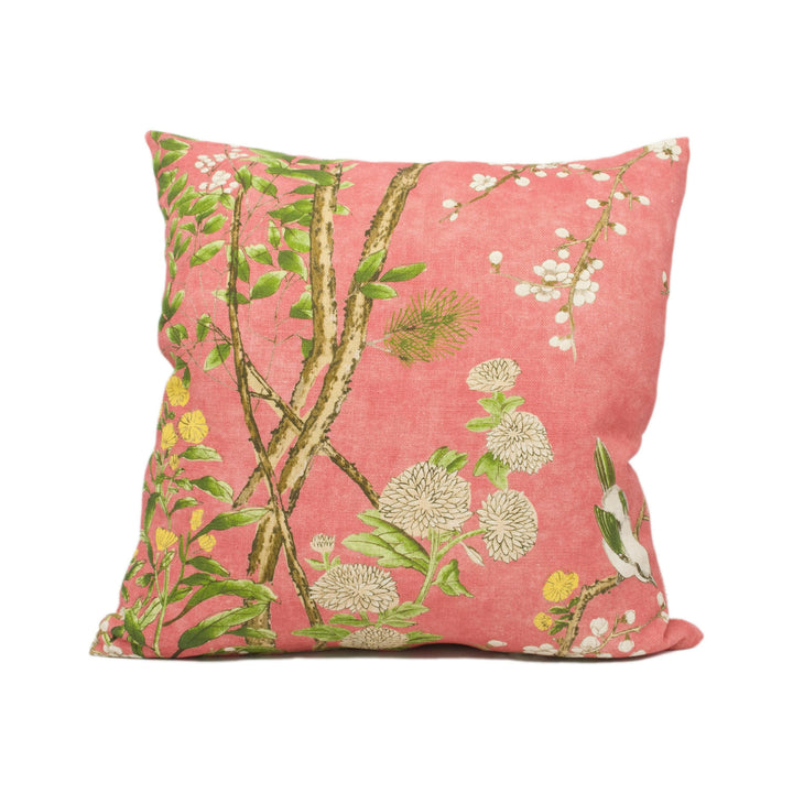 Thibaut - Katsura - Coral - Rich Winding Japanese Maple Floral Designer Cushion Cover - Luxury Throw Pillow - Designer Home Decor.
