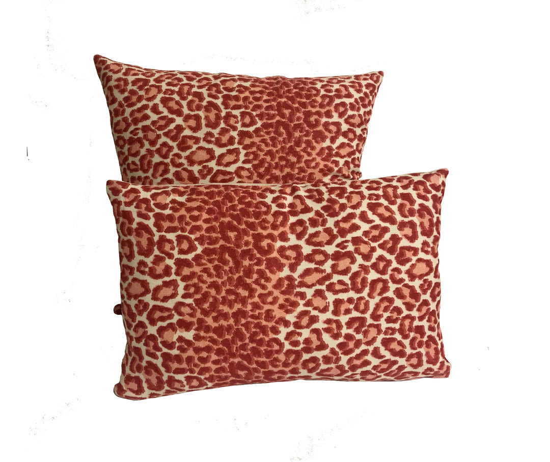 Colefax and Fowler - Panthera - Red - Soft Animal Print Stripe Designer Cushion Cover - Luxury Throw Pillow Handmade Home Decor