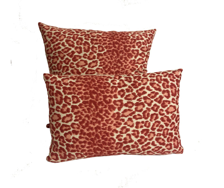 Colefax and Fowler - Panthera - Red - Soft Animal Print Stripe Designer Cushion Cover - Luxury Throw Pillow Handmade Home Decor