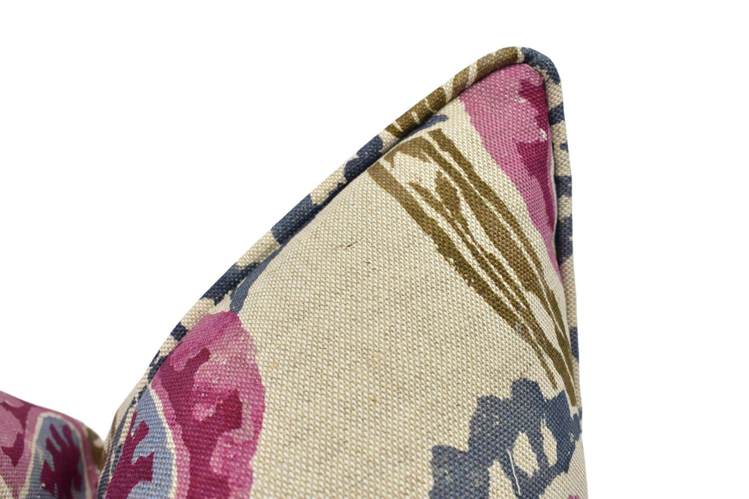 William Yeoward x Designers Guild - Malati - Mulberry - Floral Indian Pomegranate Designer Cushion Cover - Luxury Throw Pillow - Handmade.