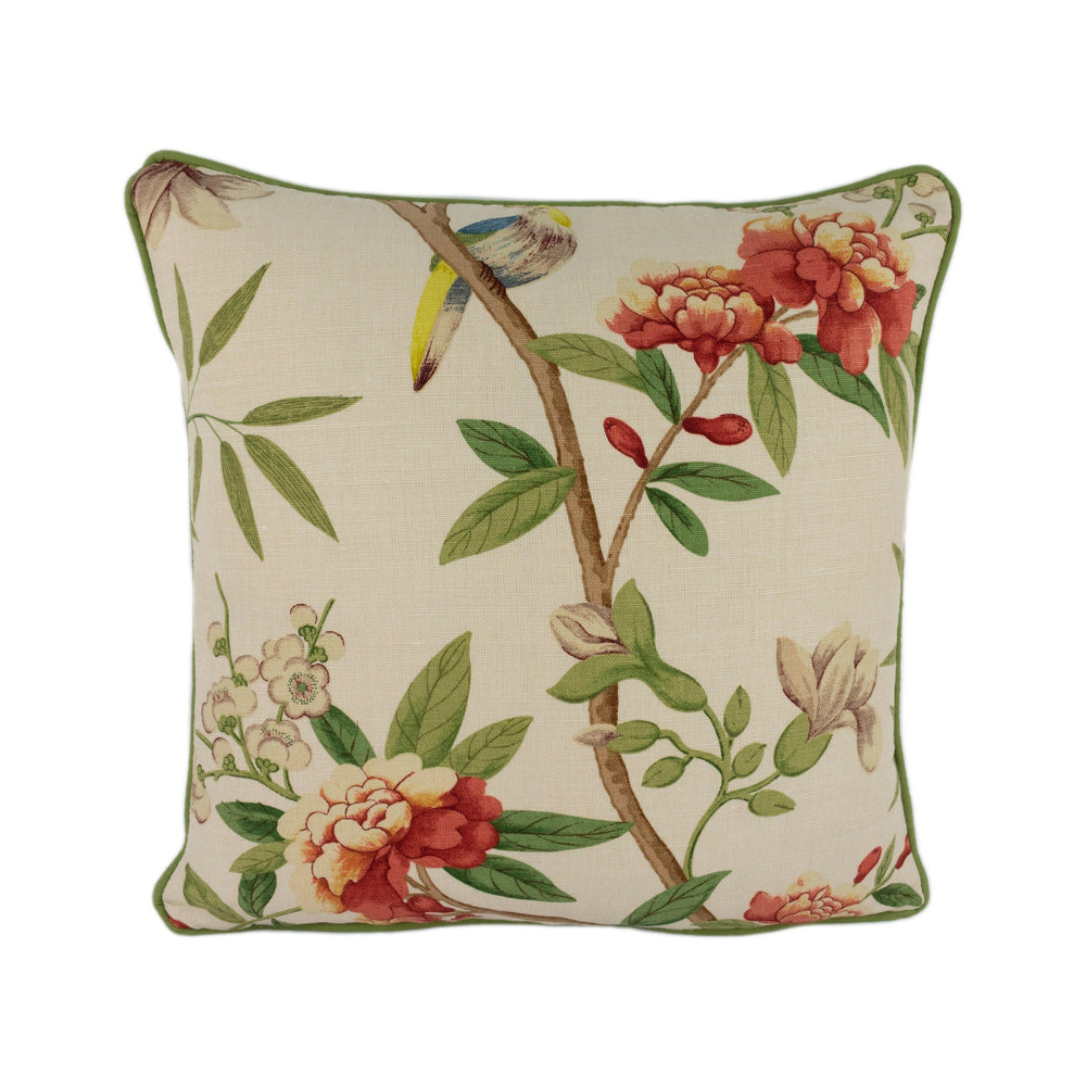 G.P. & J. Baker - Peony and Blossom - Mauve / Aqua - Cushion Cover Pillow Throw Home Decor.