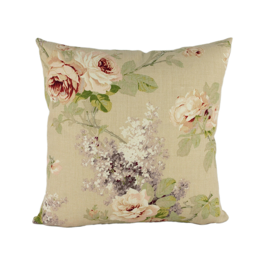 Sanderson - Sorilla - Biscuit / Claret - Stunning Designer Cushion Cover Home Décor Throw Pillow.