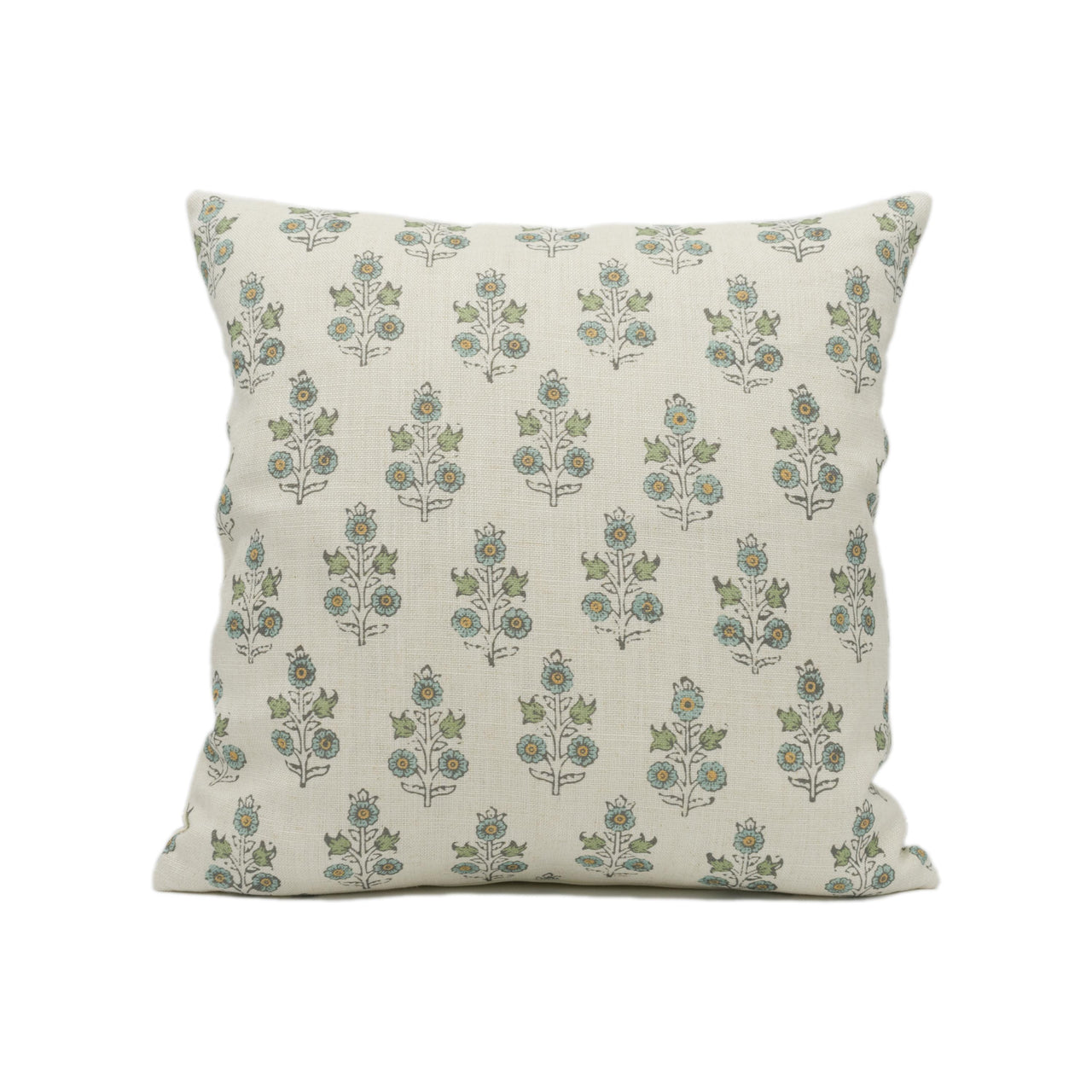 GP & J Baker - Poppy Sprig - Aqua - Versatile Indian Inspired Small Scale Floral Cushion Cover - Luxury Throw Pillow - Designer Home Décor