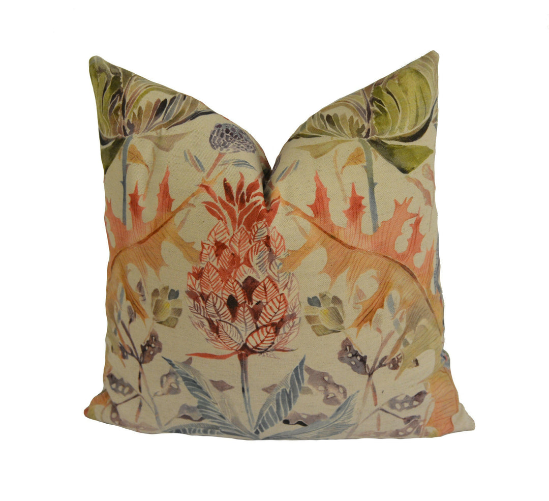 Voyage - Colscott - Pomegranate - Beautiful Watercolour Thistle Trail Cushion Cover - Handmade Throw Pillow Designer Home Decor.