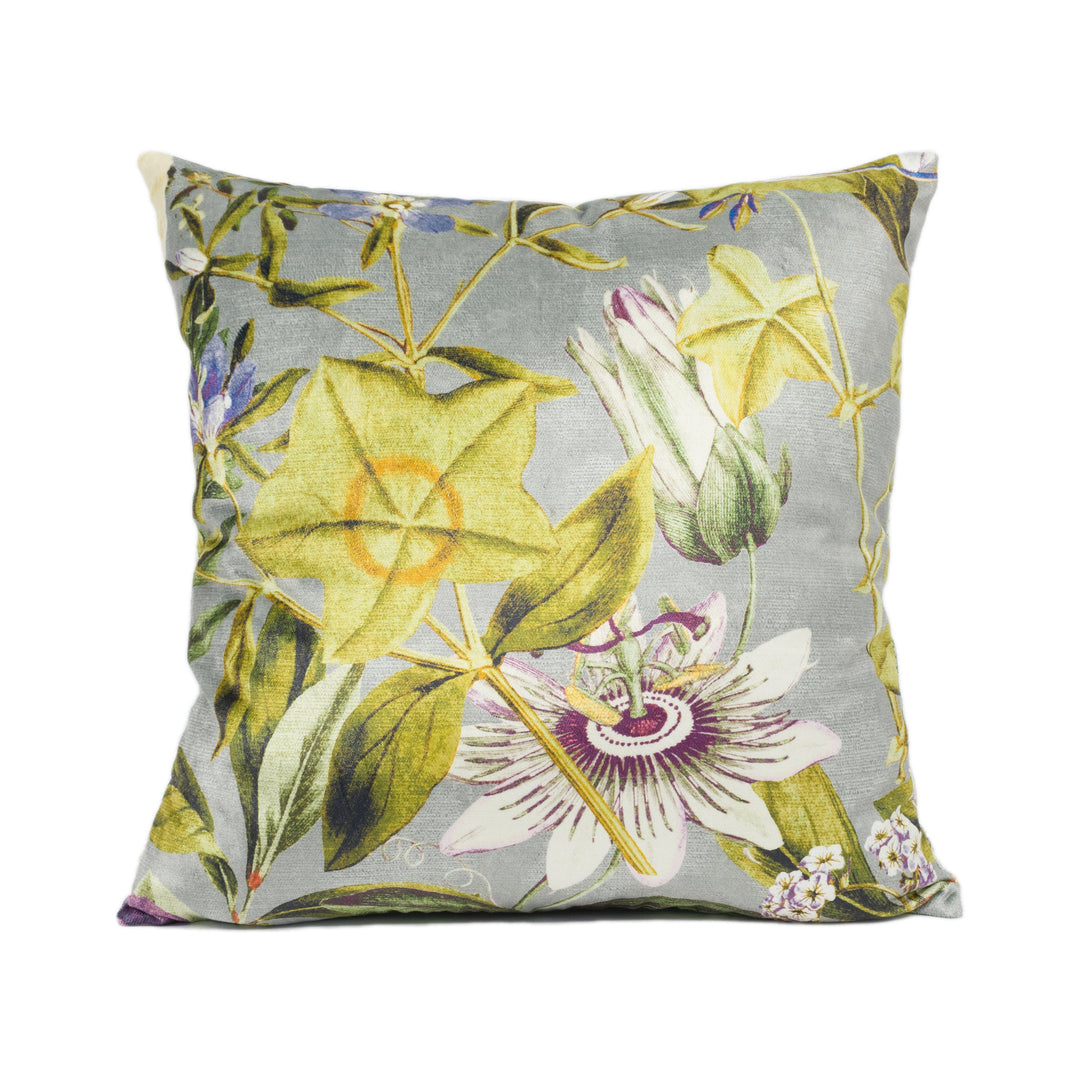 Clarke & Clarke – Passiflora – Slate & Amethyst – Cushion Cover – Ornate Velvet Botanical