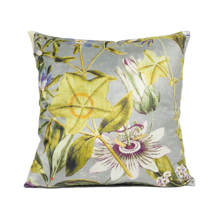 Clarke & Clarke – Passiflora – Slate & Amethyst – Cushion Cover – Ornate Velvet Botanical