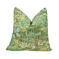 Thumbnail for a green pillow with trees on it