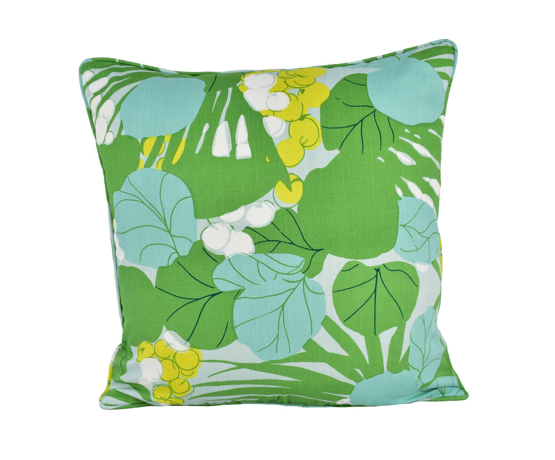 Schumacher - Sea Grapes - Palm - Modern Classic Tropical Designer Cushion Cover - Handmade Throw Pillow - Luxury Home Decor.
