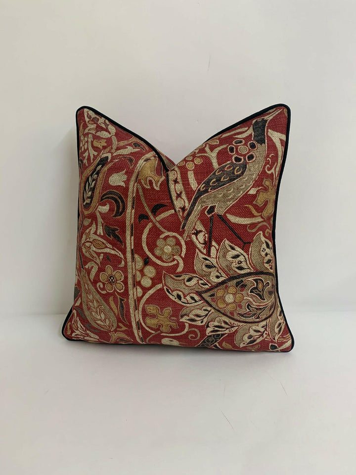 William Morris - Bullerswood - Paprika / Gold - Cushion Cover Throw Pillow Designer Home Decor.