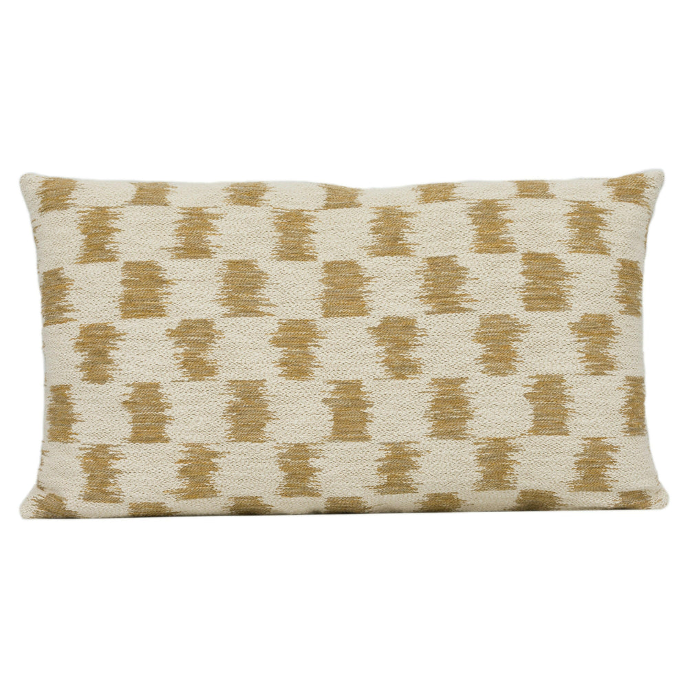 Larsen - Colefax and Fowler -  Paxton - Camel - Geometric Woven Ikat Cushion Cover - Handmade Throw Pillow Designer Home Decor.