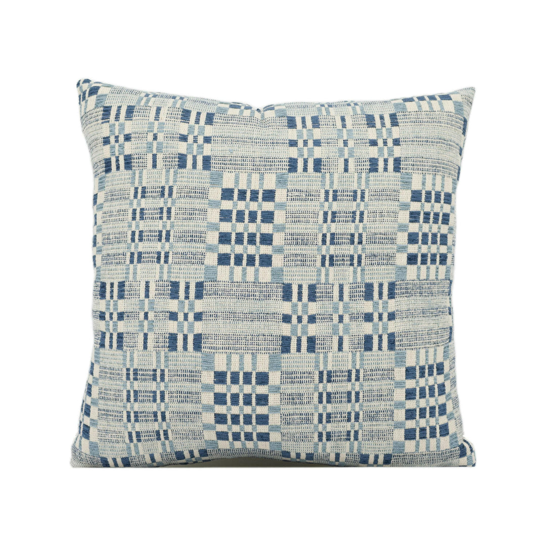 Schumacher - Brimfield - Indigo - Soft Intricate Flea Market Woven Designer Cushion Cover - Luxury Throw Pillow - Handmade Home Decor.
