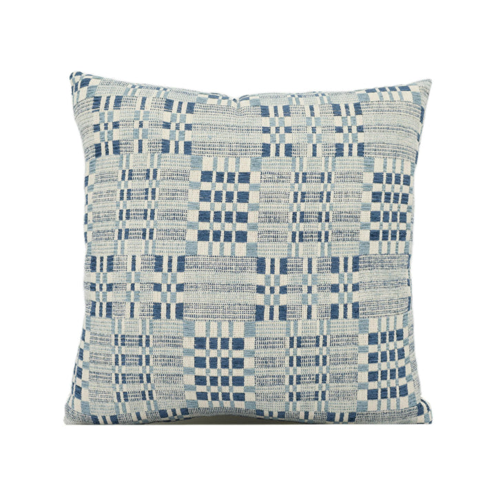 Schumacher - Brimfield - Indigo - Soft Intricate Flea Market Woven Designer Cushion Cover - Luxury Throw Pillow - Handmade Home Decor.