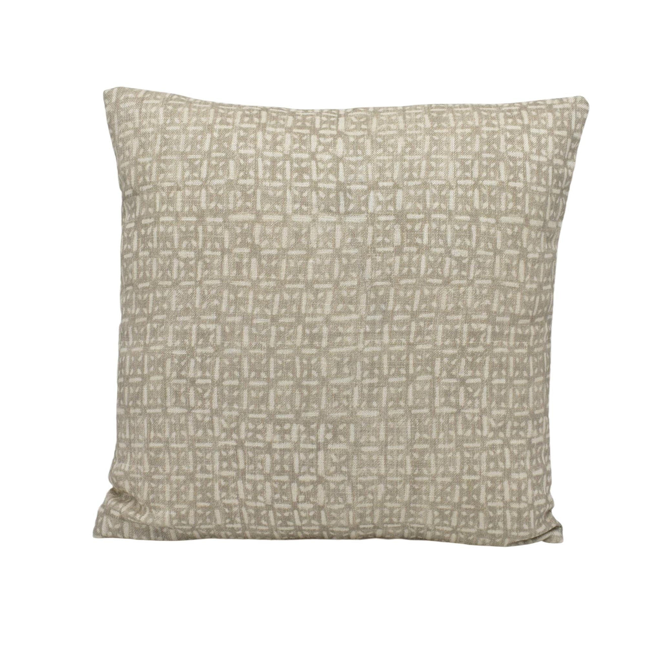 a white pillow with a square pattern on it