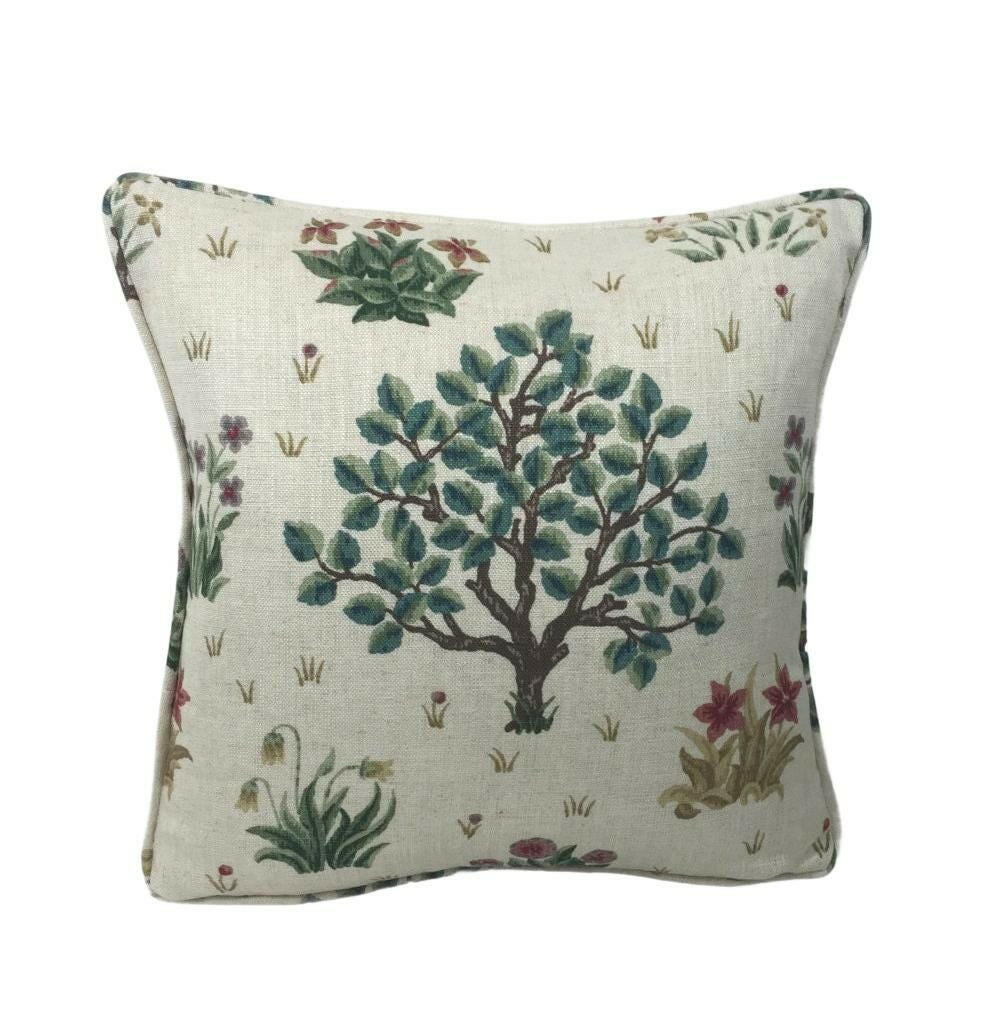 William Morris - Orchard - Bayleaf / Rose - Delicate Medieval Tree Tapestry Designer Cushion Cover - Luxury Throw Pillow - Handmade Home.