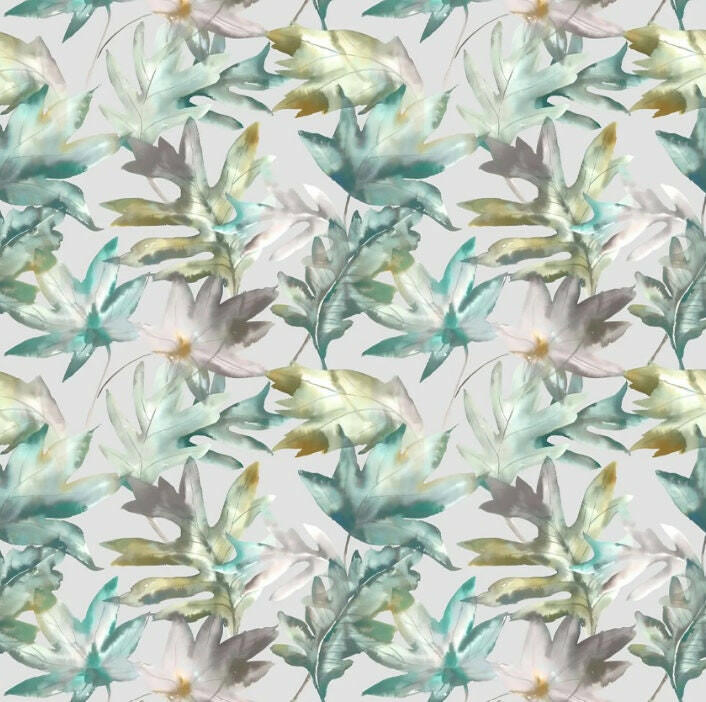 Voyage - Kimino - Emerald - Serene Watercolour Leaves Cushion Cover - Handmade Throw Pillow Designer Home Decor.