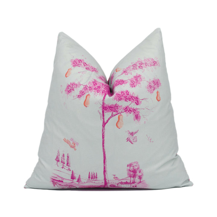 Andrew Martin - Travelers Tales - Hot Pink - Whimsical Fairy Tale Inspired Cushion Cover - Handmade Throw Pillow Designer Home Décor.