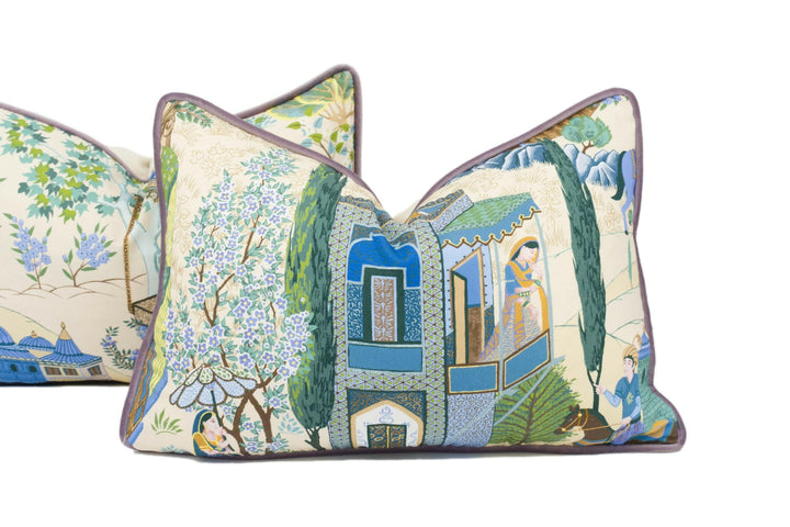 Manuel Canovas - Leyla - Ceylan - Contemporary Silk Road Inspired Designer Cushion Cover - Luxury Throw Pillow - Handmade Home Décor.