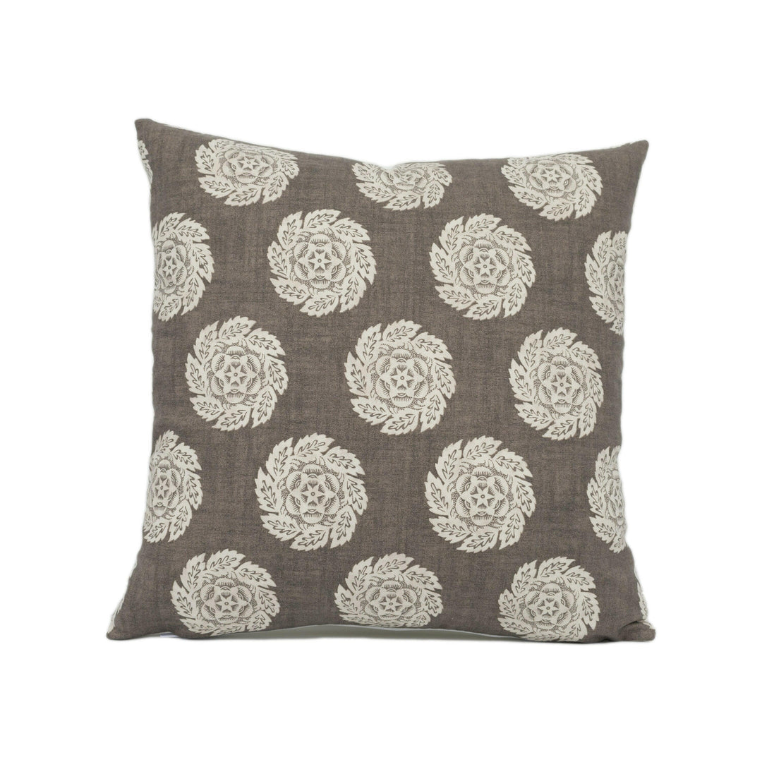 William Yeoward - Designers Guild - Barrameda - Biscuit - Floral Rosette Cushion Cover - Handmade Throw Pillow - Designer Home Décor.
