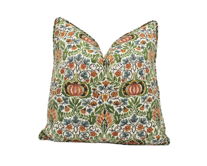 William Morris - Little Chintz – Olive / Ochre – Cushion Cover – Delicate Pomegranate Print