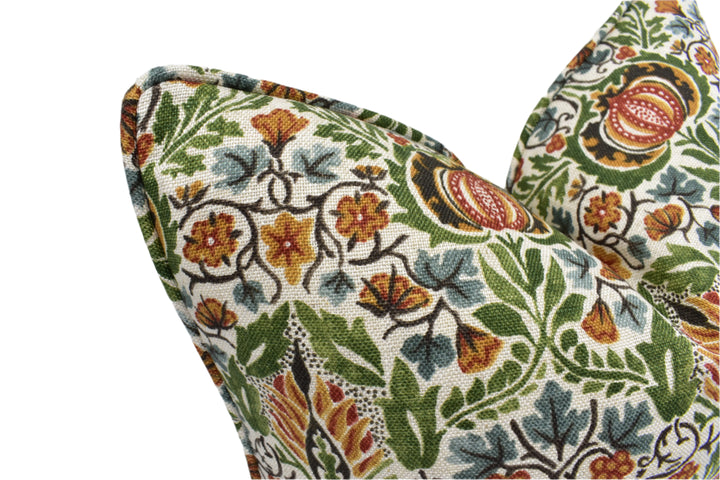 William Morris - Little Chintz – Olive / Ochre – Cushion Cover – Delicate Pomegranate Print