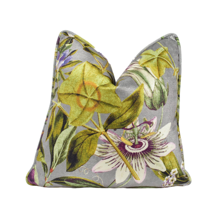 Clarke & Clarke – Passiflora – Slate & Amethyst – Cushion Cover – Ornate Velvet Botanical