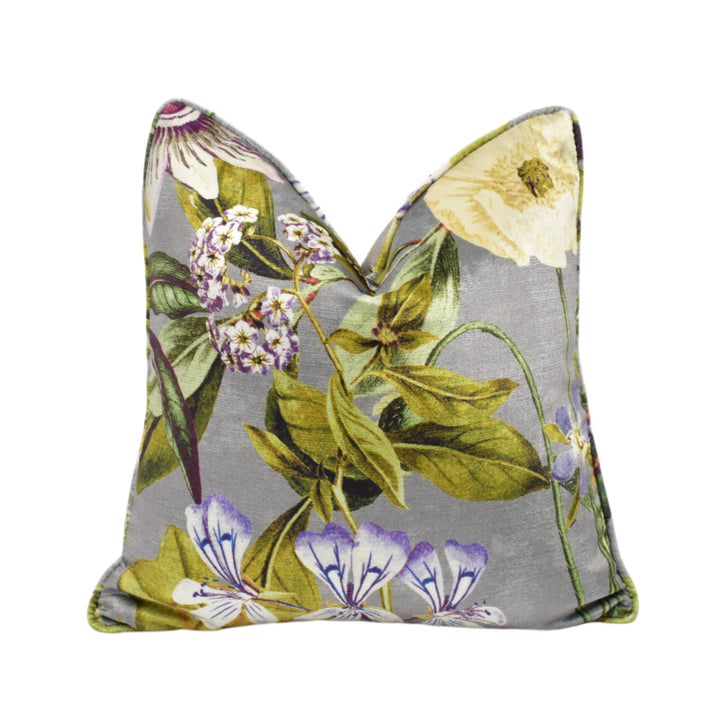 Clarke & Clarke – Passiflora – Slate & Amethyst – Cushion Cover – Ornate Velvet Botanical