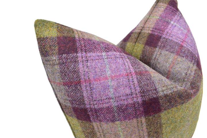 Abraham Moon Skye Mystic Quartz Wool Cushion Cover – Woven in Yorkshire Using 100% Wool in Muted Tartan Check
