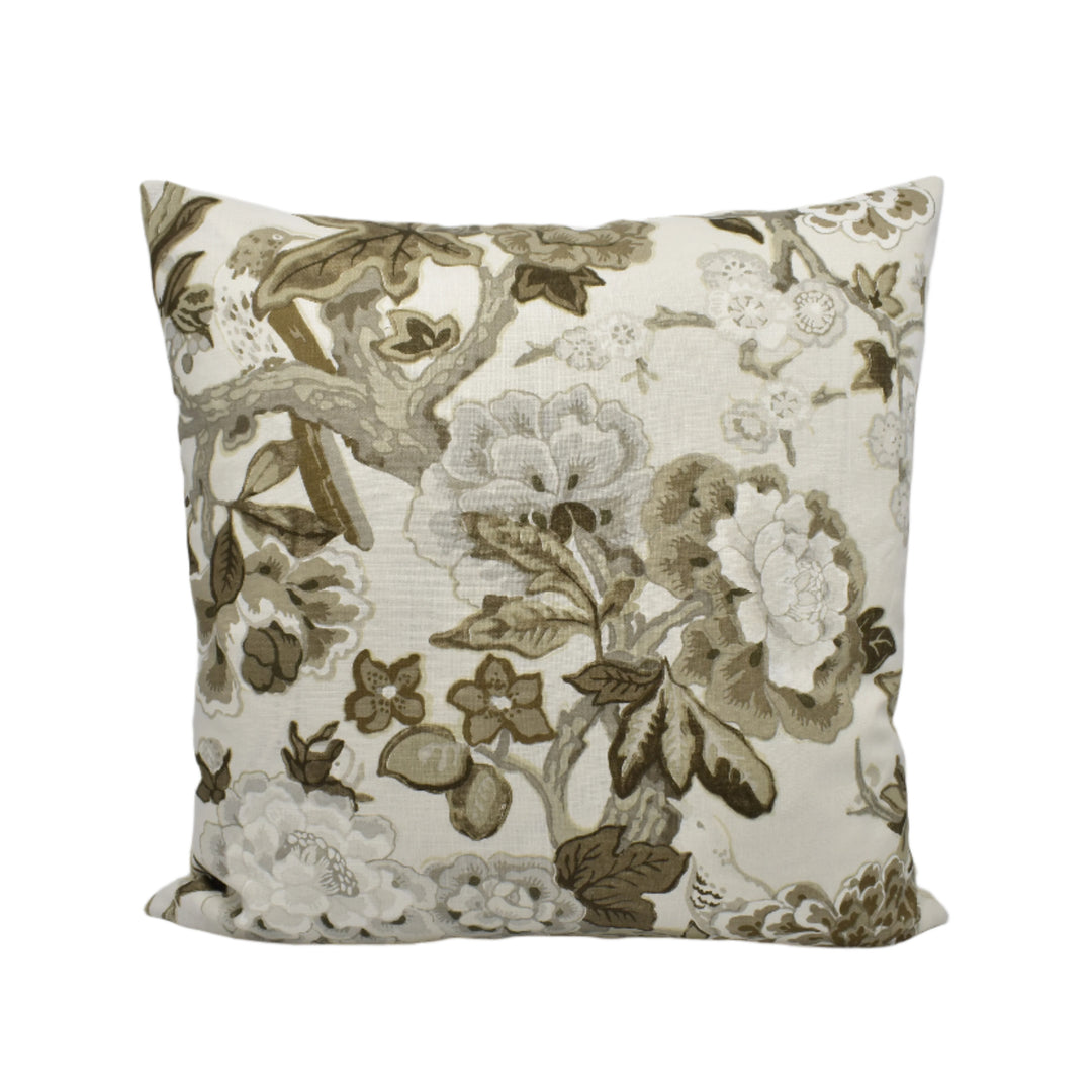 Mary McDonald x Schumacher – Bermuda Blossoms – Snow – Cushion Cover – Crisp Botanical Elegance Throw Pillow