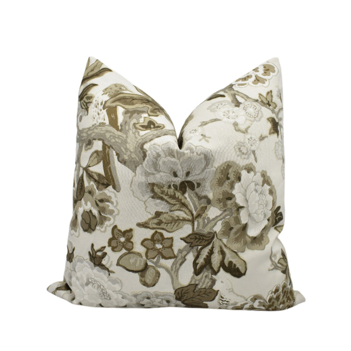 Mary McDonald x Schumacher – Bermuda Blossoms – Snow – Cushion Cover – Crisp Botanical Elegance Throw Pillow