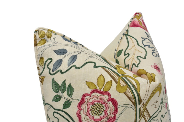 William Morris - Mary Isobel - Pink / Ivory - Handmade Classic Morris Floral