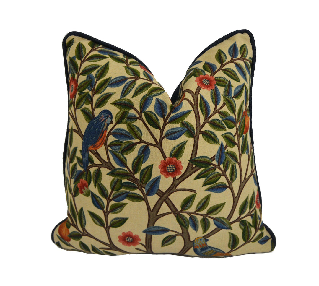 William Morris - Kelmscott Tree - Woad / Wine - Classic English Designer Cushion Cover - Luxury Throw Pillow - Handmade Home Decor.