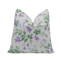 Thumbnail for a white pillow with purple flowers on it