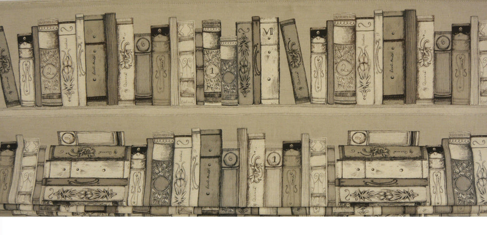 Voyage - Library Books - Sepia - Professionally Made Roman Blind Made to Measure.