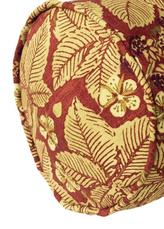 William Morris Bramble Wine/Thyme  Bolster Cushion 17" X 8".