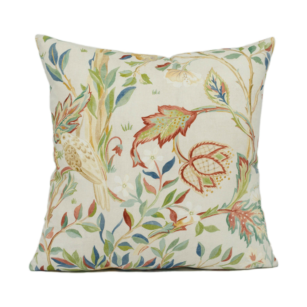 William Morris - Melsetter - Linen - Classic Floral Fruit Tree Bird Cushion Cover - Handmade Throw Pillow - Designer Home Décor.
