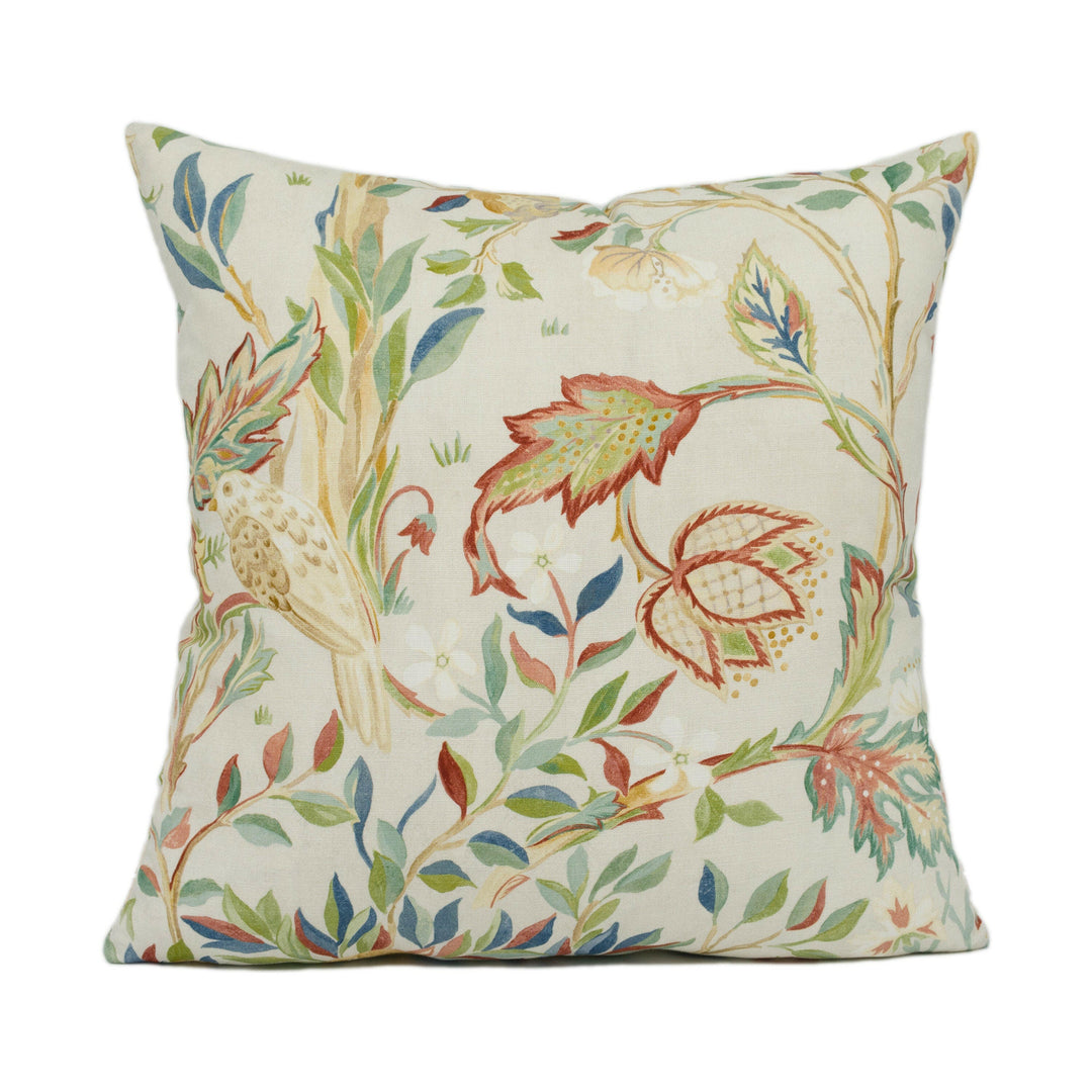 William Morris - Melsetter - Linen - Classic Floral Fruit Tree Bird Cushion Cover - Handmade Throw Pillow - Designer Home Décor.