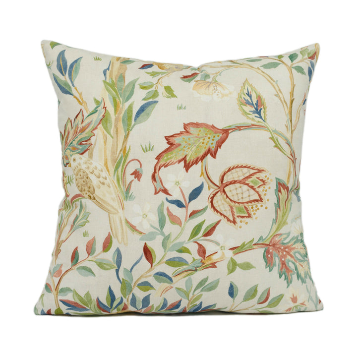 William Morris - Melsetter - Linen - Classic Floral Fruit Tree Bird Cushion Cover - Handmade Throw Pillow - Designer Home Décor.