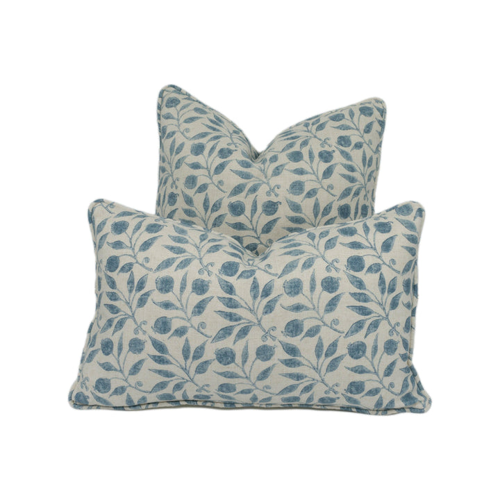 William Morris - Rosehip - Mineral Blue - Classic Morris Intricate Floral Designer Cushion Cover - Luxury Throw Pillow - Handmade Home Decor.