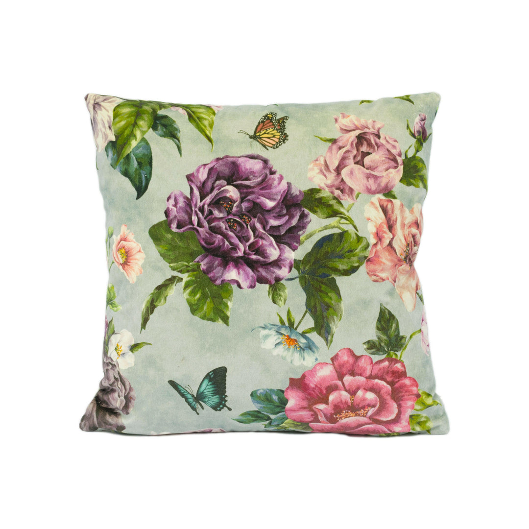 Sanderson - Summer Peony - Vineyard / Rose - Stunning Velvet Cushion Cover Handmade Throw Pillow Designer Home Décor.