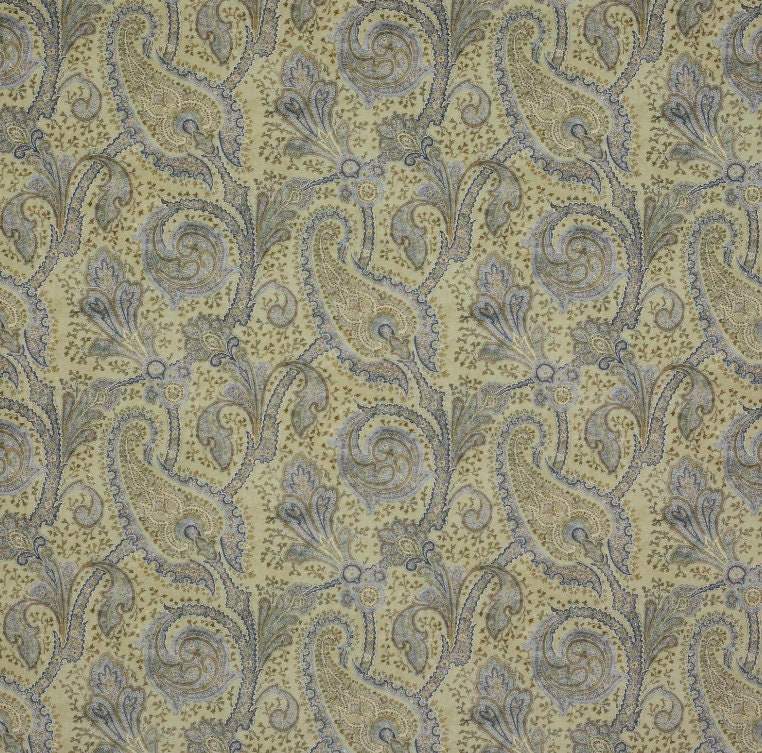 Colefax and Fowler - Cornelius - Old Blue - Evocative Paisley Velvet Designer Cushion Cover - Handmade Throw Pillow - Luxury Home Decor